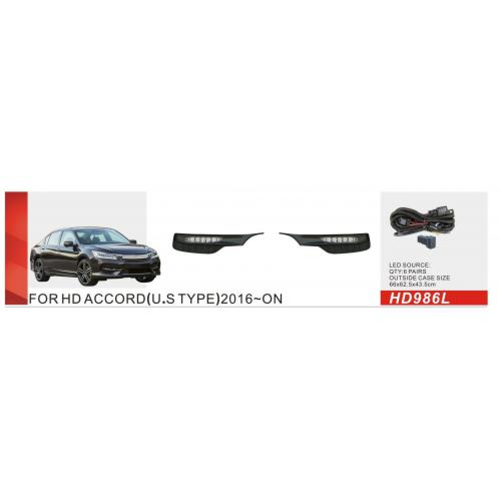 Фары доп.модель Honda Accord/2016-17/HD-986L/U.S TYPE/эл.проводка