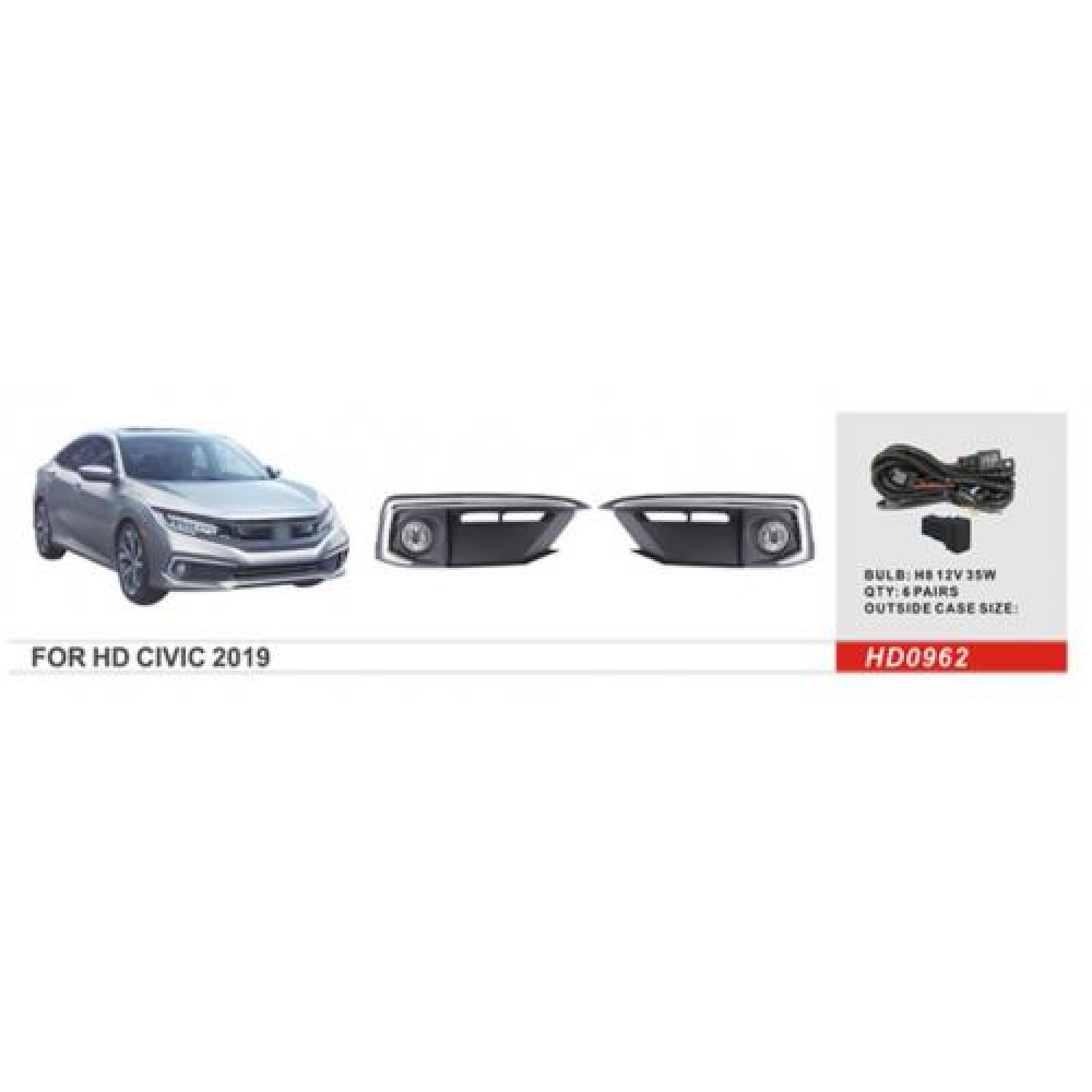 Фары доп.модель Honda Civic/2019-/HD-0962/H8-12V35W/эл.проводка