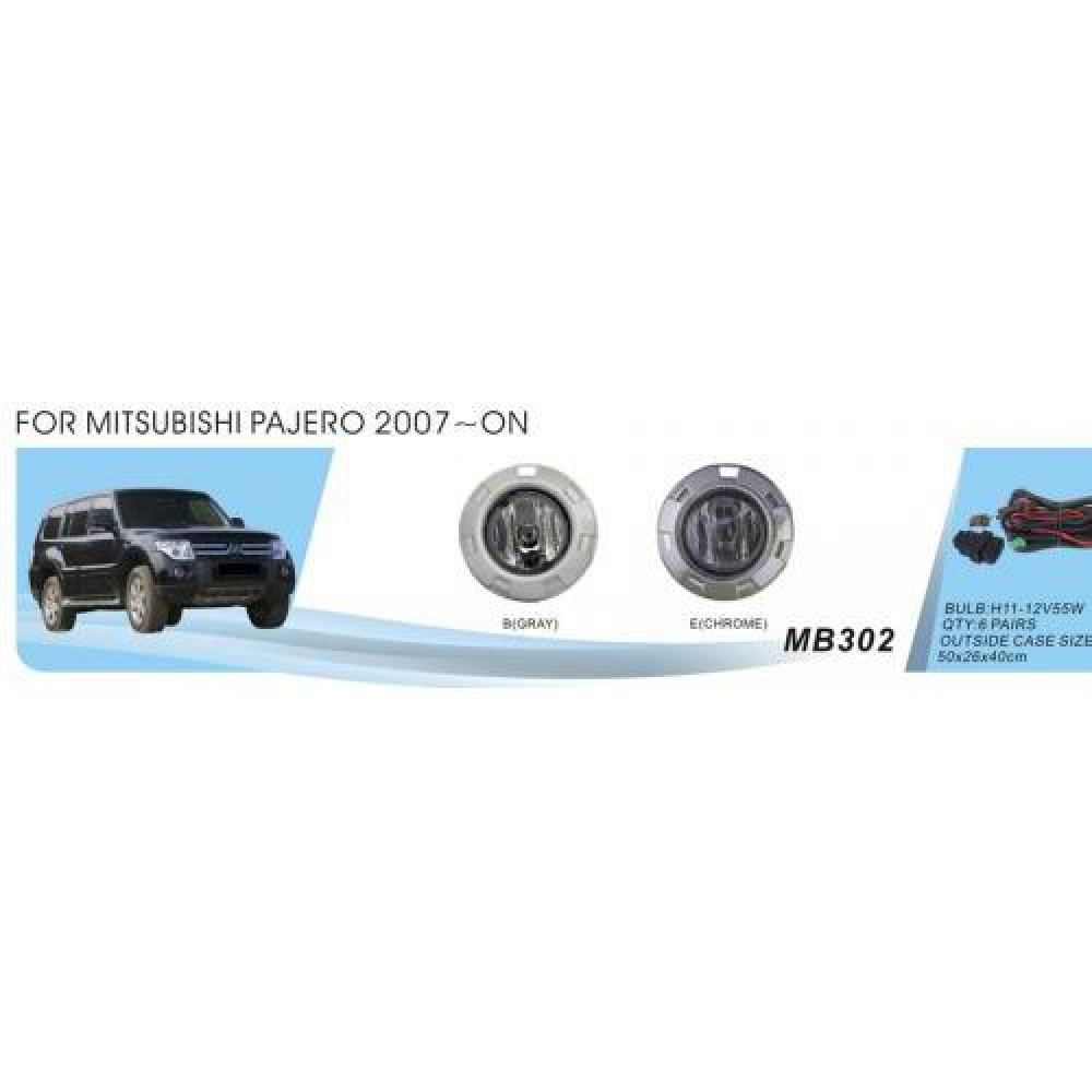 Фары доп.модель Mitsubishi Pajero 2007-09/MB-302B/H11-12V55W/эл.проводка
