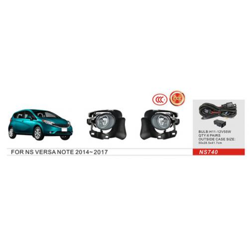 Фары доп.модель Nissan Versa Note 2013-17/NS-740/H11-12V55W/эл.проводка