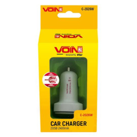 Автомобильное зарядное устройство VOIN C-2026W 2USB (12/24V - 5V 2,4A)