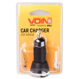 Автомобильное зарядное устройство VOIN C-2402BK 2USB (12/24V - 5V 2,4A)