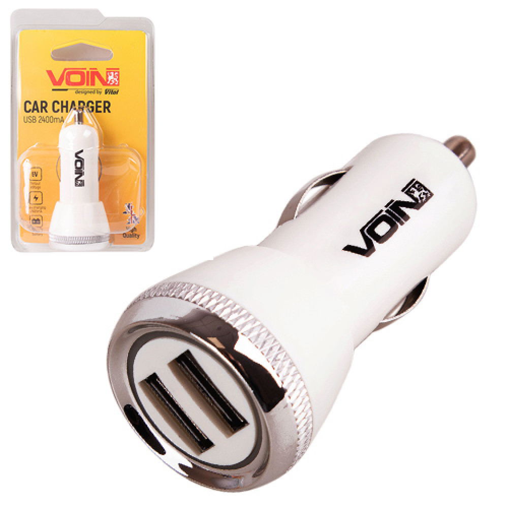 Автомобильное зарядное устройство VOIN C-2402W 2USB (12/24V - 5V 2,4A)