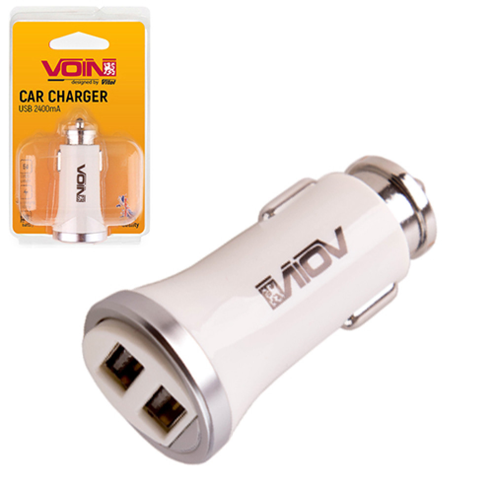 Автомобильное зарядное устройство VOIN C-2411W 2USB (12/24V - 5V 2,4A)