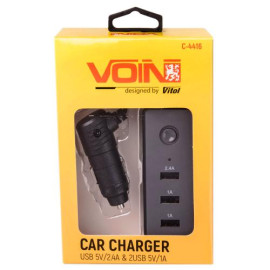 Автомобильное зарядное устройство VOIN C-4416 3USB (12/24V - 5V 2,4А + 2х1А) провод 1м