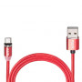Кабель  магнитный PULSO USB - Micro USB 2,4А, 1m, red (только зарядка) (MC-2301M RD)