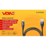 Кабель  магнитный VOIN USB - Micro USB 3А, 1m, black (быстрая зарядка/передача данных)