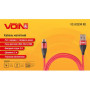 Кабель  магнитный VOIN USB - Micro USB 3А, 2m, red (быстрая зарядка/передача данных)