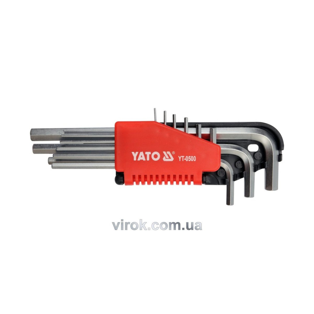 Ключі 6-гранні Г-подібні YATO : Cr-V, М 1,5-10 мм, 9 шт. [6/36]