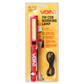 Переноска "VOIN" VL-102, 3W-COB+3W XPE/АКБ1200mAh/магнит/инд. заряда