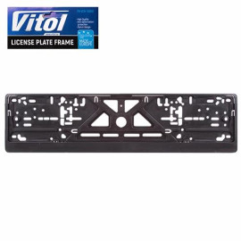 Рамка номера пластик черная SR в кульке "Vitol"