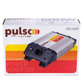 Преобраз. напряжения PULSO/ISU- 620/12V-220V/600W/USB-5VDC2.0A/син.волна/клеммы