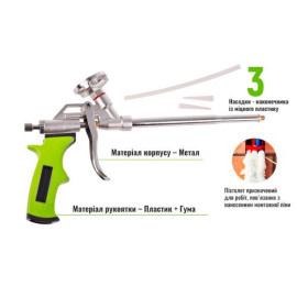 Alloid. Пистолет для монтажной пены GF-0522 с прорезиненой ручкой