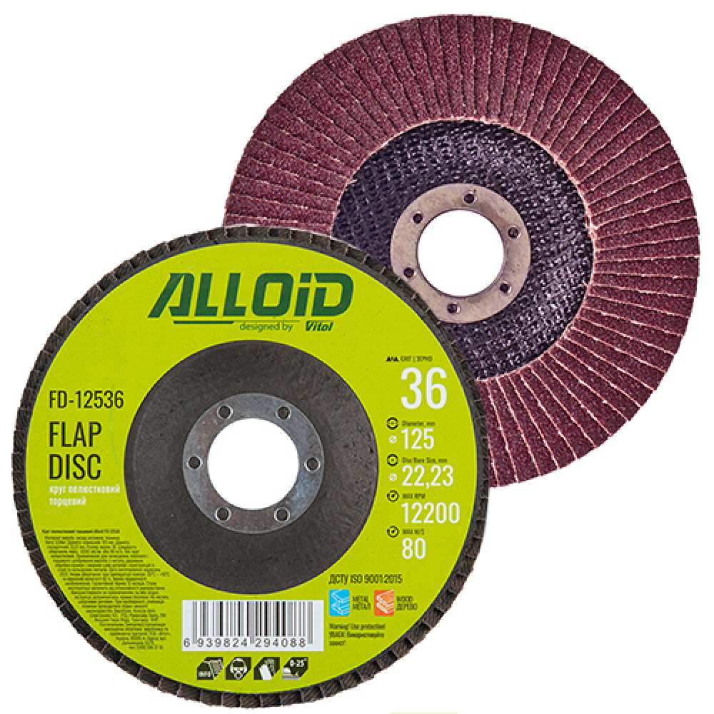 Alloid. Круг лепестковый торцевой 125 мм, зерно  36, T27
