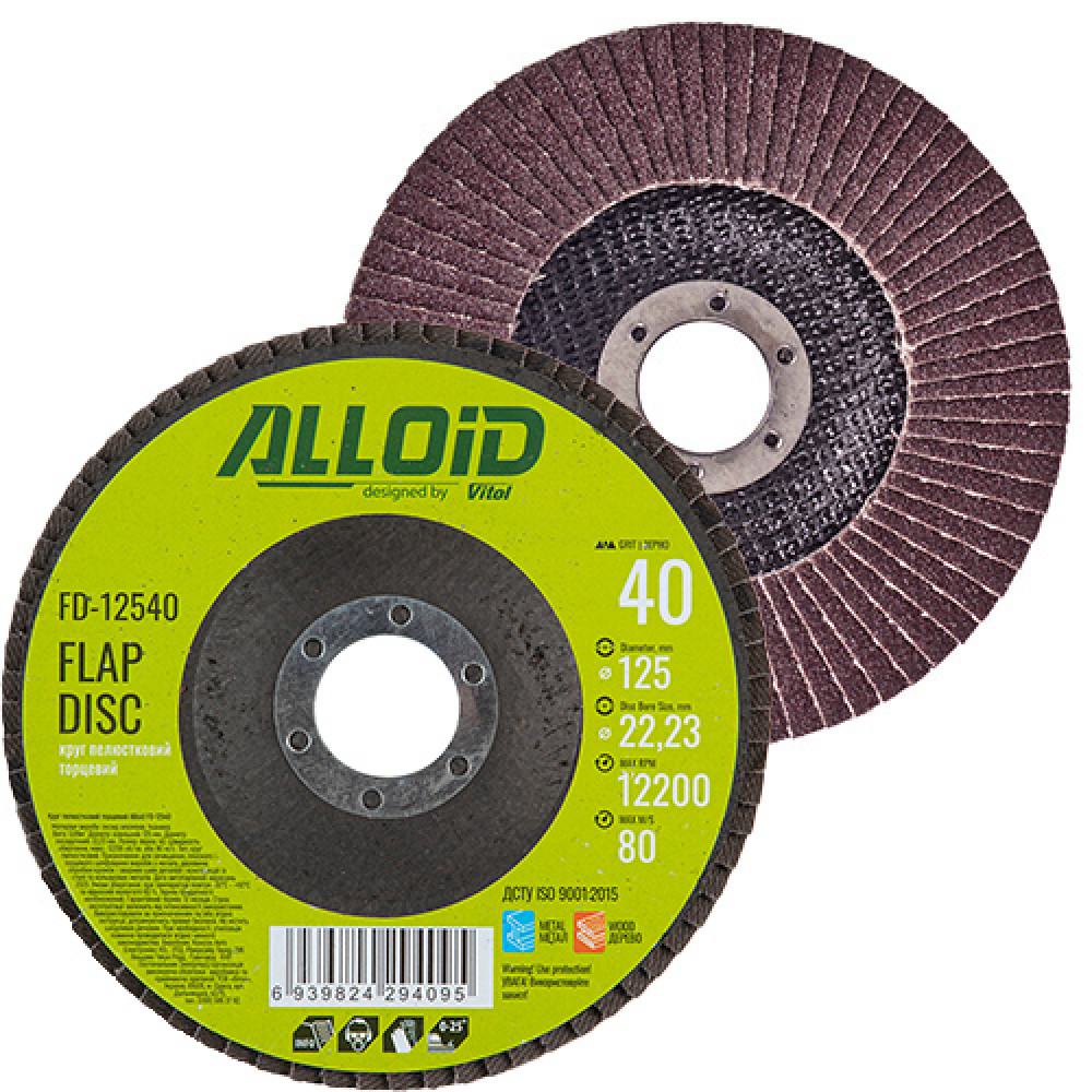 Alloid. Круг лепестковый торцевой 125 мм, зерно  40, T27