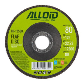 Alloid. Круг лепестковый торцевой 125 мм, зерно  80, T27
