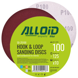 Alloid. Круг шлифовальный на липучке 125 мм, зерно 100 (10шт)
