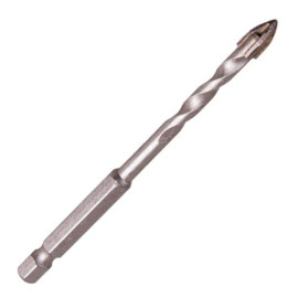 Alloid. Сверло по стеклу и керамике QUADRO  6мм, хвостовик HEX 1/4", L= 105mm