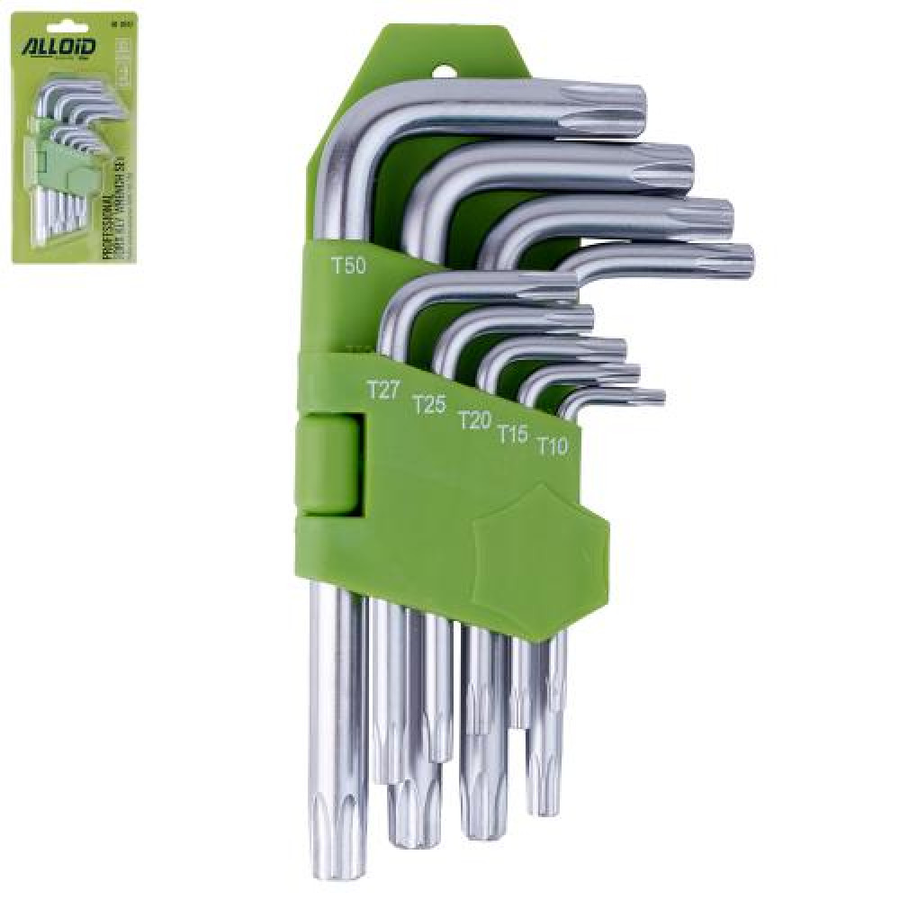 Alloid. Набор ключей изогнутых TORX. 9 предм. T10 -T50. (НТ-0912)