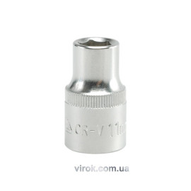Головка торцева 6-гранна YATO : квадрат 1/2", М= 11 мм, L= 38 мм [12/120/240]
