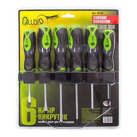 Alloid. Набор отверток крест и шлиц, 6 предм. блистер + планка для крепления. (НО-6Б)