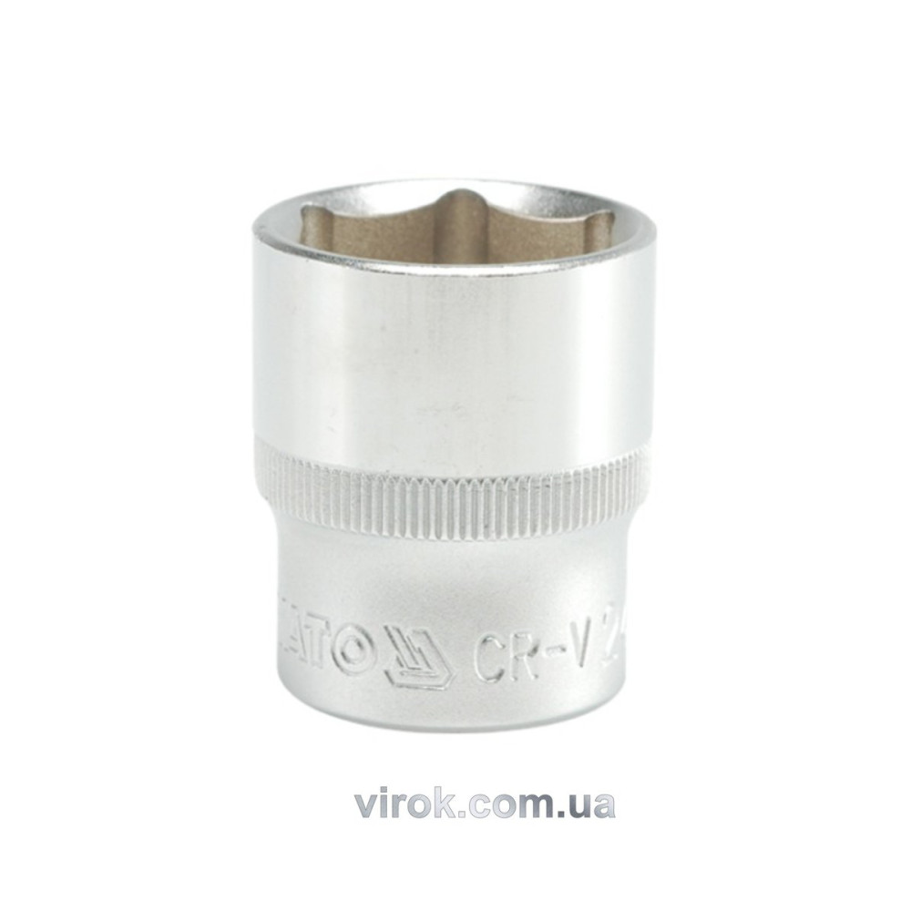 Головка торцева 6-гранна YATO : квадрат 1/2", М= 24 мм, L= 38 мм [12/60/120]
