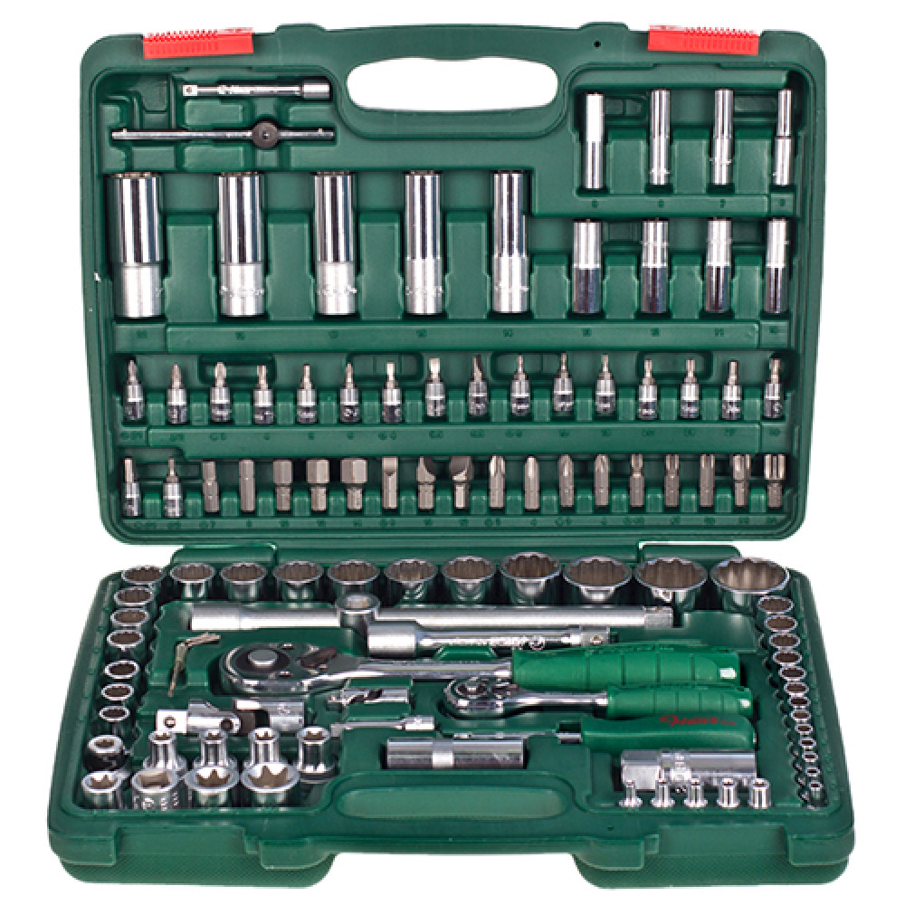 HANS. Набор торц. головок 1/4"DR4-14мм и 1/2"DR10-32 мм,108 предм.(12 гран.)