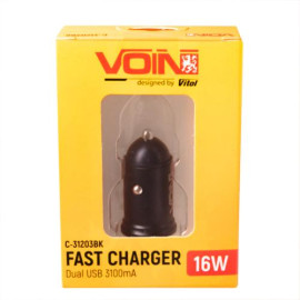 Автомобильное зарядное устройство VOIN C-31203BK, 2USB (12/24V - 5V 3,1A)