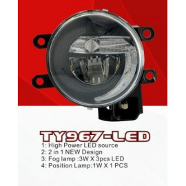 Фары доп.модель Toyota Cars/TY967-LED/12V9W+2W/FOG+Position/эл.проводка