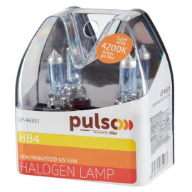 Лампы PULSO/галогенные HB4/9006/P22D 12v55w super white/plastic box