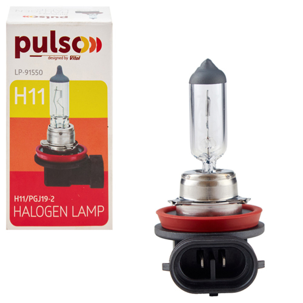 Лампа PULSO/галогенная H11/PGJ19-2 12v55w clear/соlor box