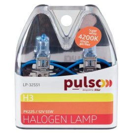 Лампы PULSO/галогенные H3/PK22S 12v55w super white/plastic box