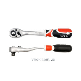 Тріскачка YATO : квадрат 1/2", L= 255 мм, 72T, вигнута ручка YT-0732