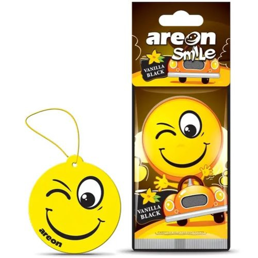 Освежитель воздуха AREON сухой листик Smile Dry Vanilla Black