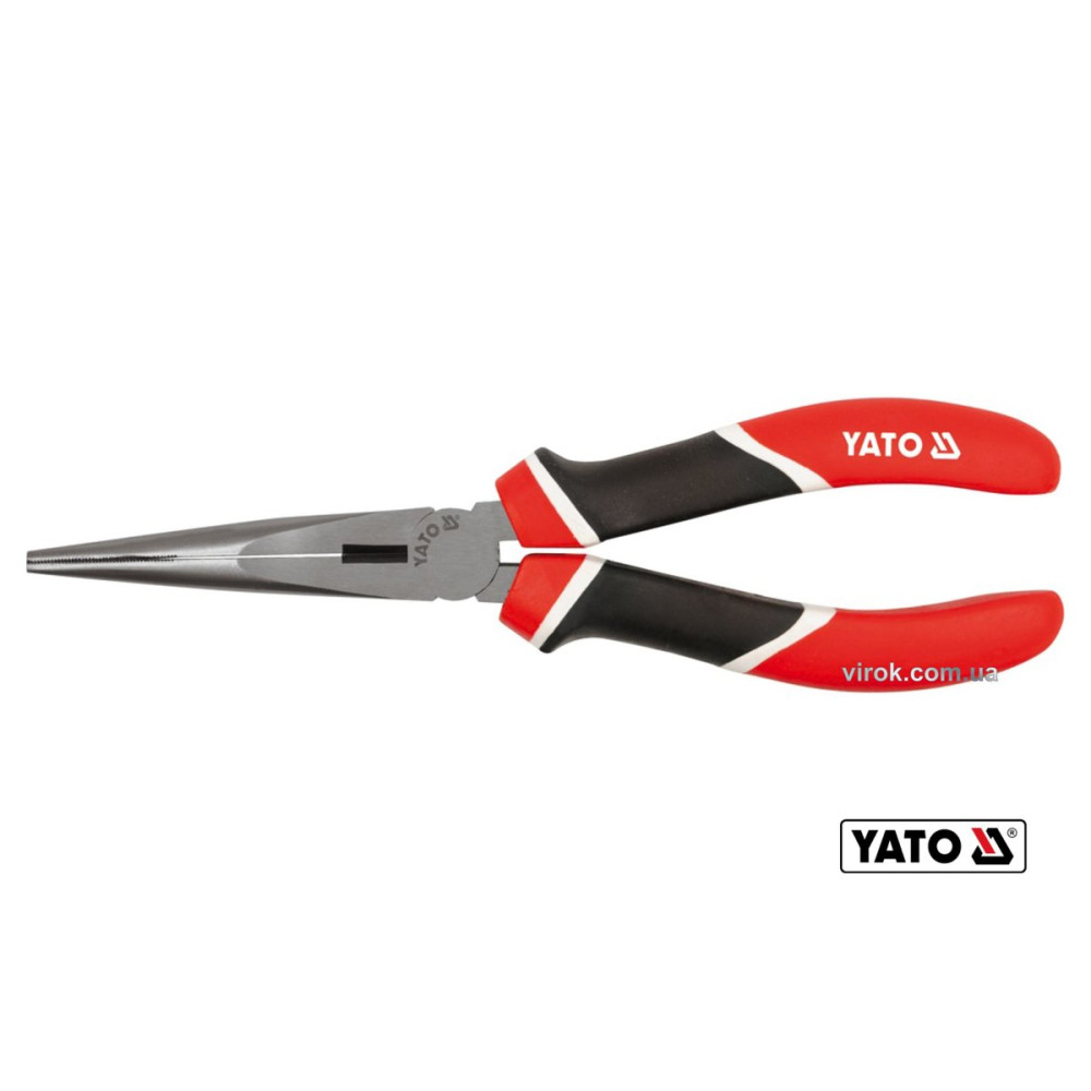 Щипці видовжені плоскі YATO : CrV, L= 160 мм [6/60]