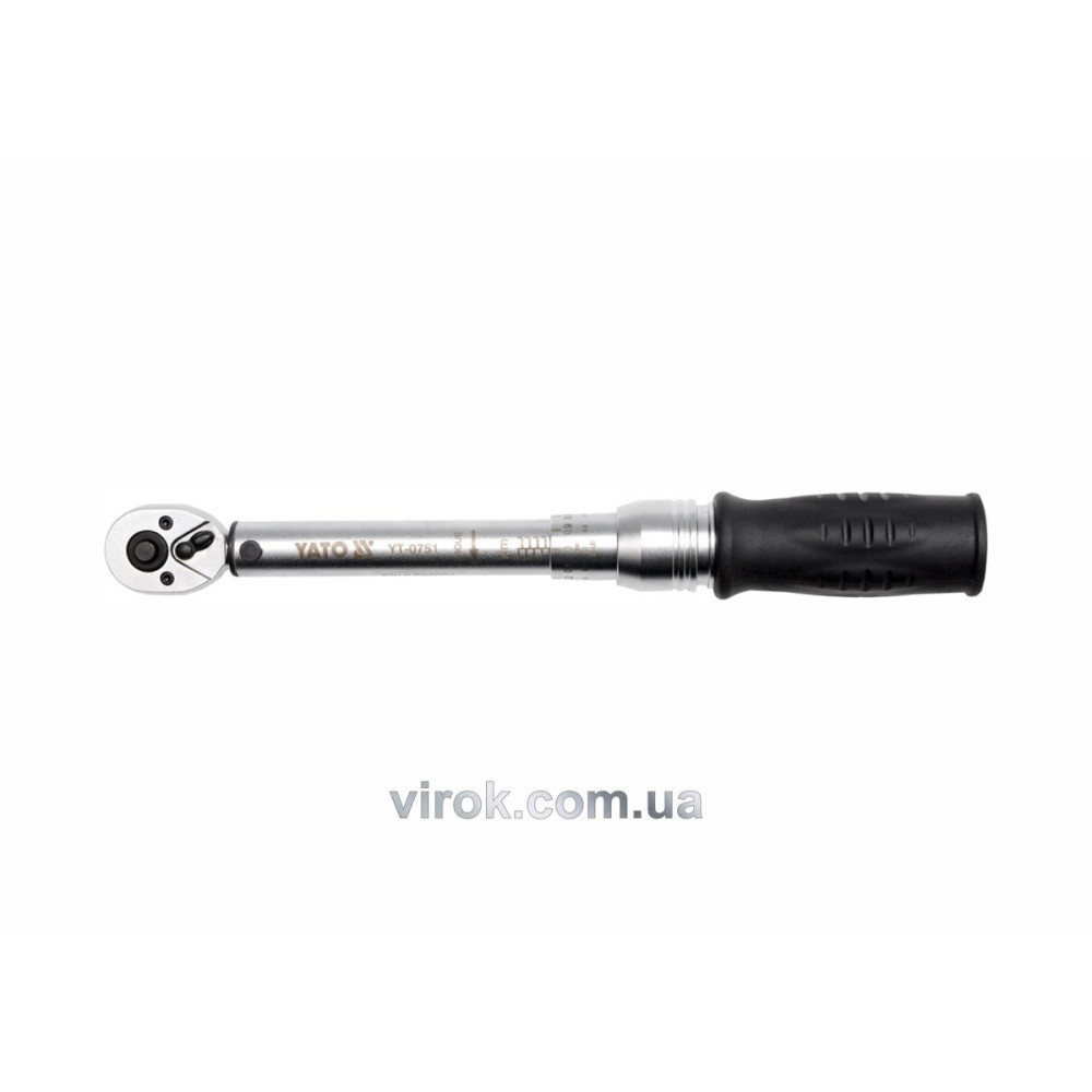Ключ динамометричний YATO : квадрат 1/4", F= 2- 10 Нм, L= 281 мм YT-0751