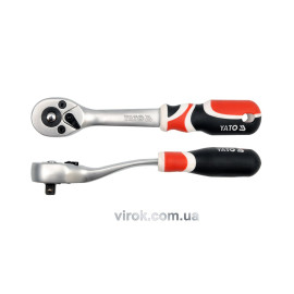 Тріскачка YATO : квадрат 1/4", L= 155 мм, 72T, вигнута ручка YT-0730