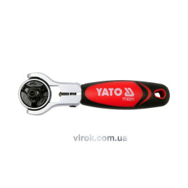 Тріщатка YATO : квадрат 1/4", L= 115 мм, 72T, обертова головка [10/100]