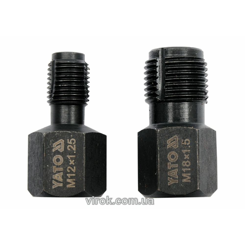 Мітчики для ремонту різьби лямбда-зонду YATO, M12x1,25 і M18x1,5 з 6-гран. приводом, 2 шт. [12/96]