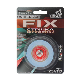 Стрічка 2-стороння спінена VIROK Universal Fix: 12 мм х 2 м [30]