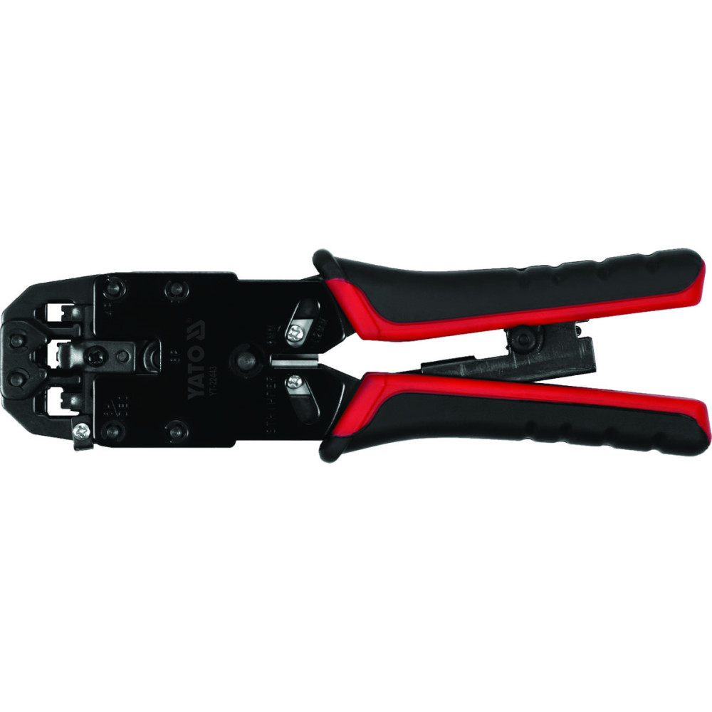 Кліщі для обтискання і зачистки кaбелів YATO : RJ45, RJ10, RJ11, L= 205 мм YT-22443