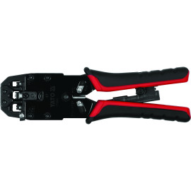 Кліщі для обтискання і зачистки кaбелів YATO : RJ45, RJ10, RJ11, L= 205 мм YT-22443