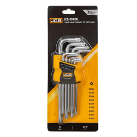 Haбіp Г-подіб. ключів подовжених з отвором TORX 9 пр. (T10H-T50H) JCB Tools JCB-5098TL