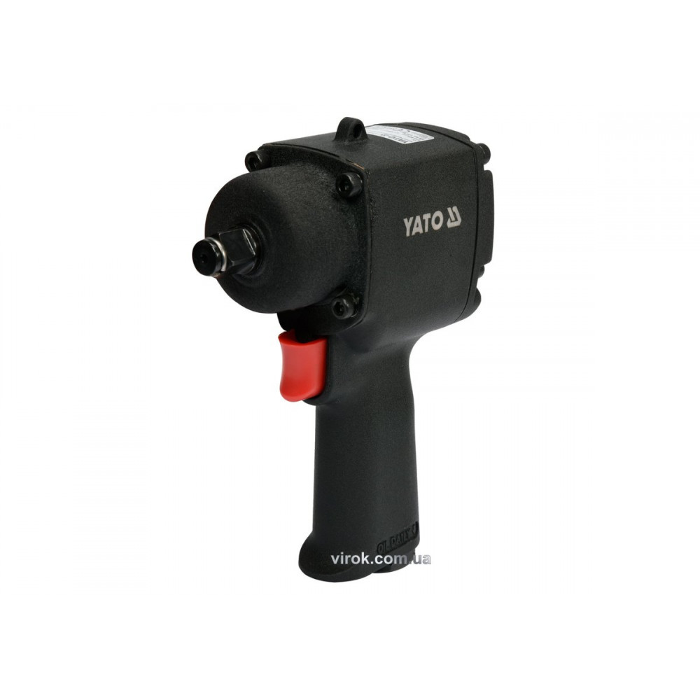 Гайковерт ударный пневматический MINI YATO: квадрат 1/2", F=680 Nm, раб. давление-6,3 Bar при 165л/мин YT-09513