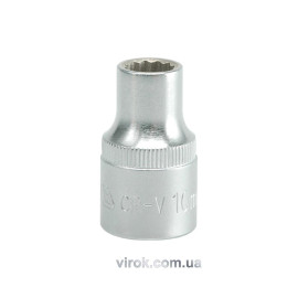 Головка торцева 12-гранна YATO : квадрат 1/2", М= 10 мм, L= 38 мм [12/120/240]