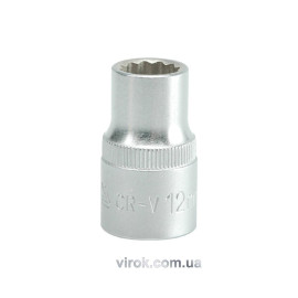 Головка торцева 12-гранна YATO : квадрат 1/2", М= 12 мм, L= 38 мм [12/120/240]
