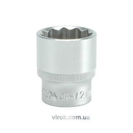 Головка торцева 12-гранна YATO : квадрат 1/2", М= 27 мм, L= 42 мм [12/60/120]