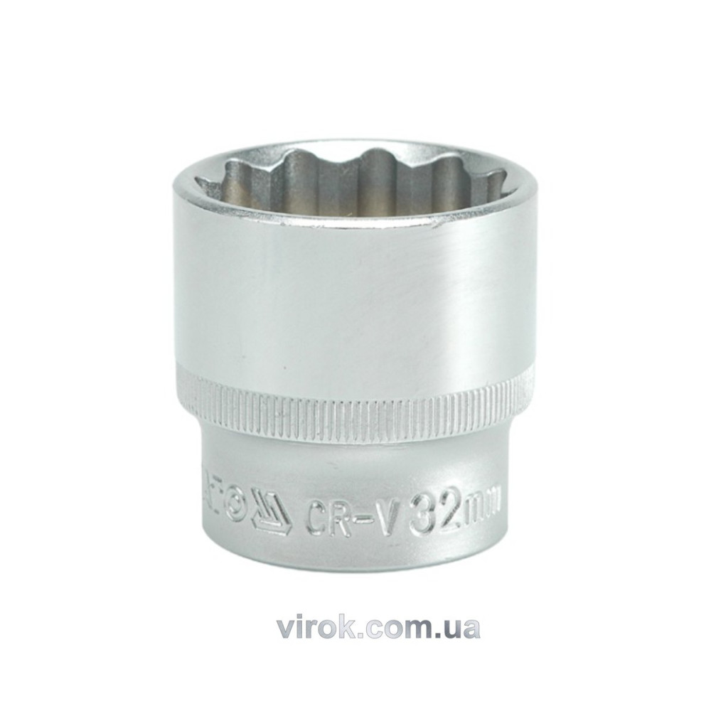 Головка торцева 12-гранна YATO : квадрат 1/2", М= 32 мм, L= 42 мм [6/48/96]