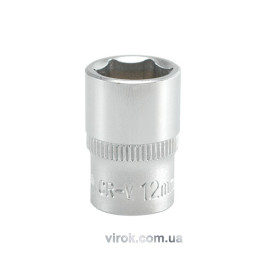 Головка торцева 6-гранна YATO : квадрат 1/4", М= 12 мм, L= 25 мм [24/240/480]