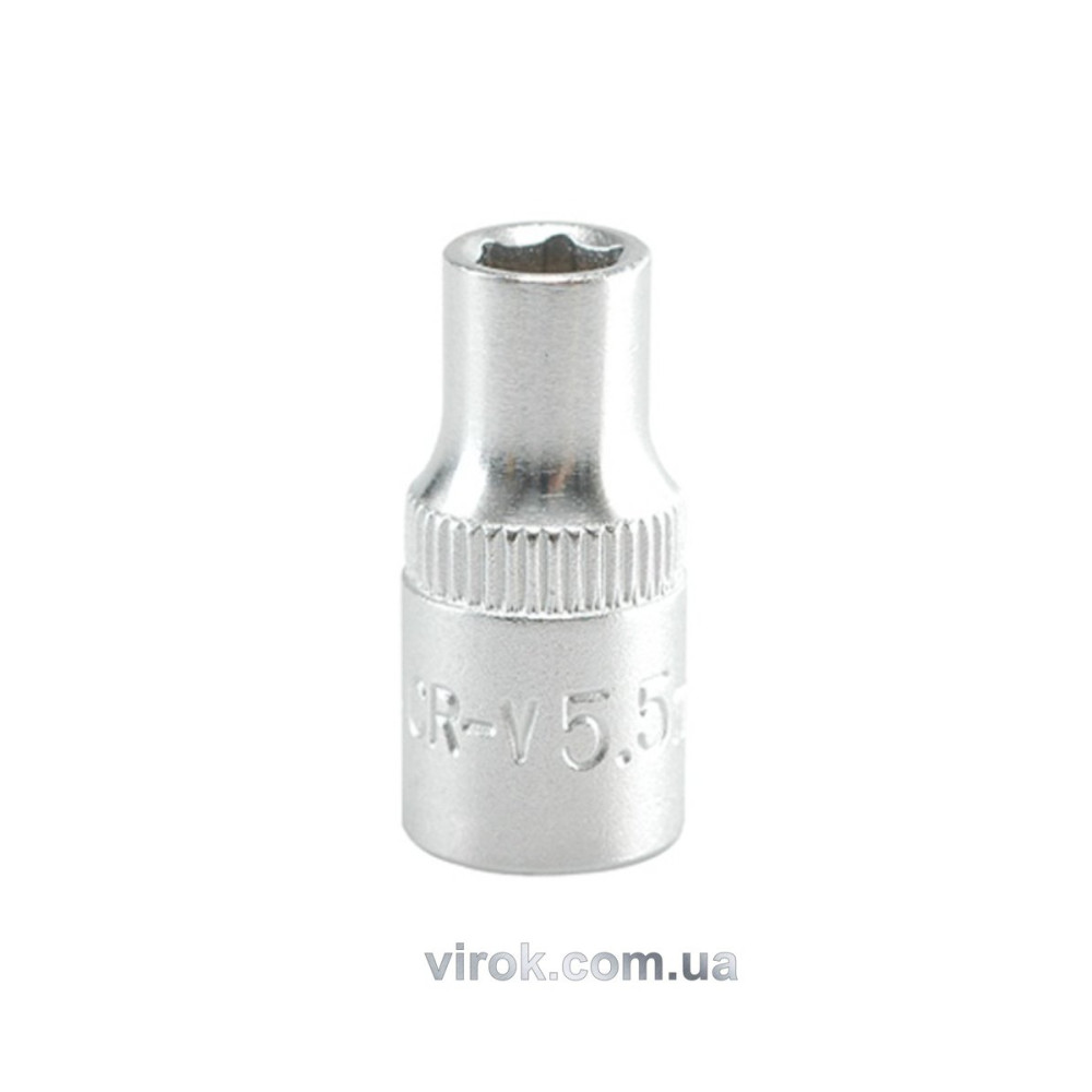 Головка торцева 6-гранна YATO : квадрат 1/4", М= 5,5 мм, L= 25 мм [24/240/400]